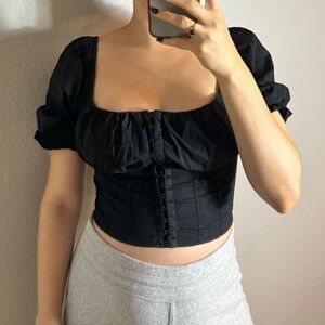 Active USA Cropped Blouse Hook & Eye Bustier